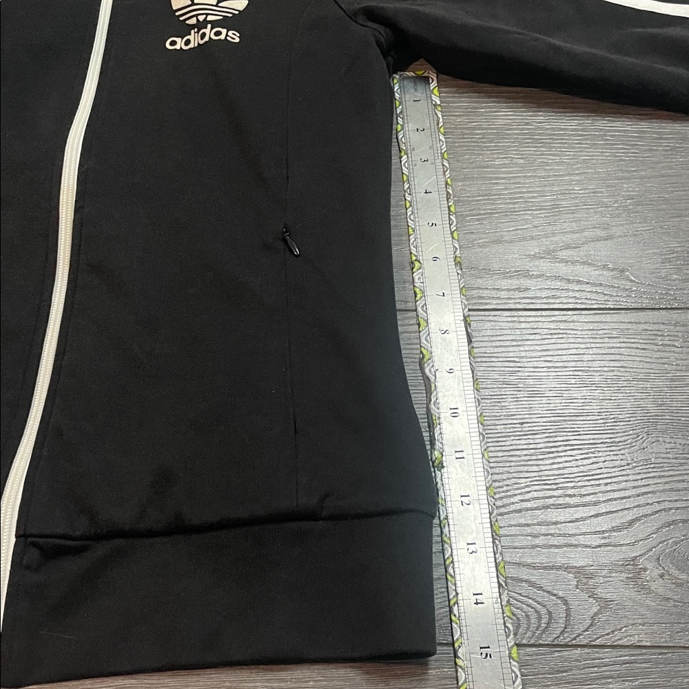 Adidas Contemporary black  hearts on inside Zip Up Track Jacket - Picture 10 of 11